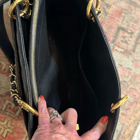 Chanel Black Quilted Caviar Grand Shopping Tote - Picture 6 of 10